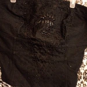 Women's black jean bustier